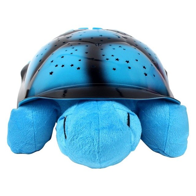 Turtle LED Night Light Moon and Stars Projector Plush Stuffed Animal With 4 Light Music for Babies