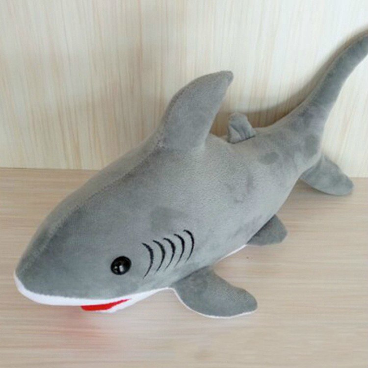 Man Eating Great White Shark with Sharp Teeth Stuffed Plush Toy and Pillow